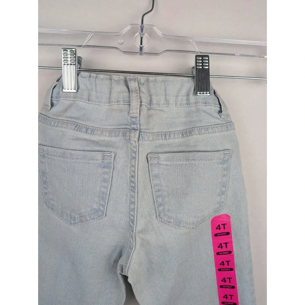 Childrens Place Girls Skinny Jeans Light Sky Wash Adjustable Waist 4T 3092428